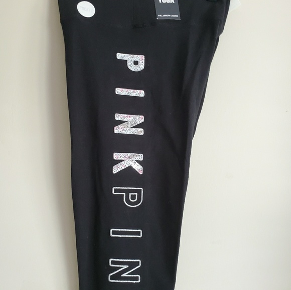 VS PINK POCKET SEQUINS  LEGGINGS SIZE M - Picture 3 of 6